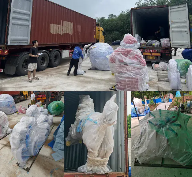 星车间大型彩灯分段包装与装车