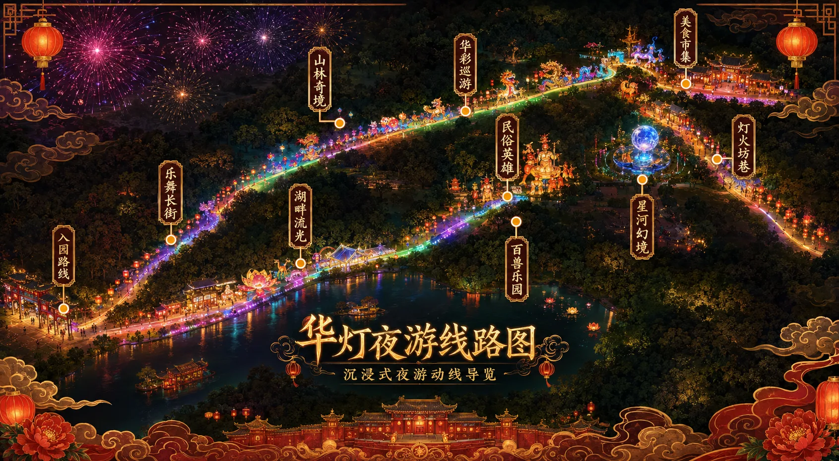 华灯夜游线路图